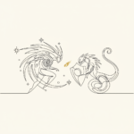 Abstract flat vector illustration for GPT-6 Astra vs Fable 5.1 real-work testing — GPT-6 Astra vs Fable 5.1