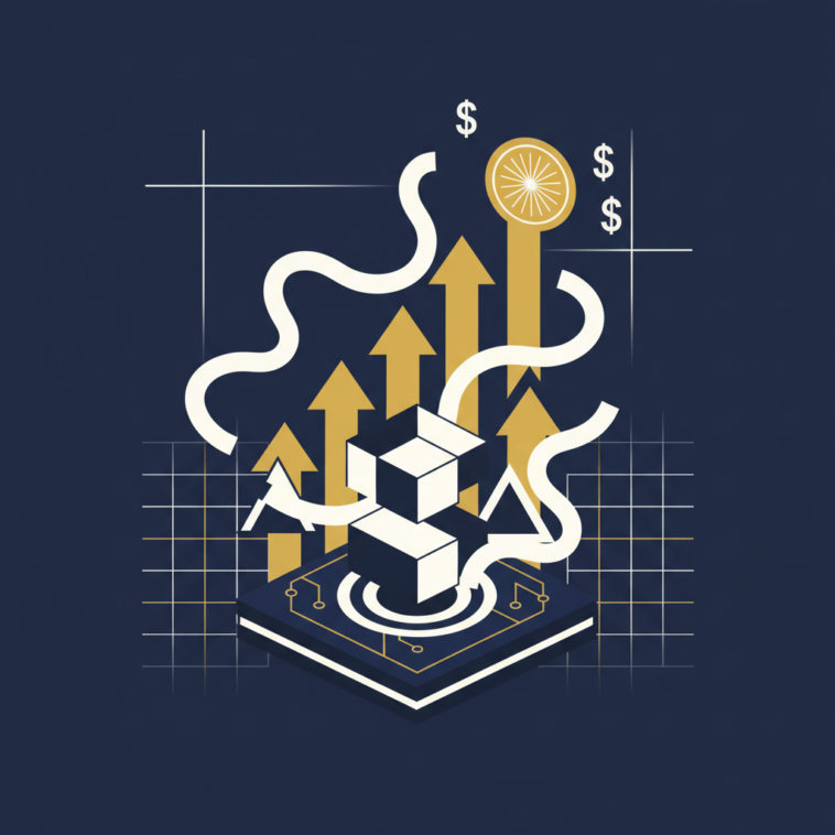 Abstract flat vector illustration for Vibe coding to real MRR challenge — vibe coding make money challenge